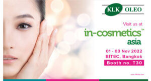 Join KLK OLEO at in-cosmetics Asia 2022